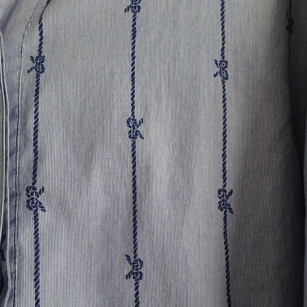 Talbots Button Front Top Blouse Women's Petite Plus Size 22W Blue Bow Print - Picture 4 of 8